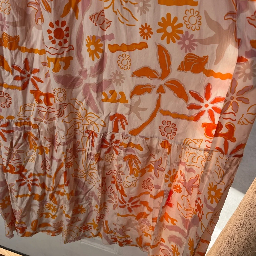 Label of Love Orange Seaside Print Maxi Dress Medium - Picture 7 of 10